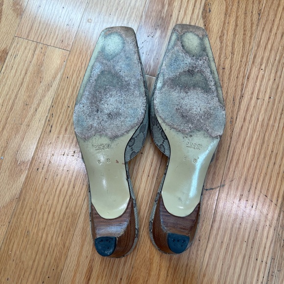 Gucci Brown Monogram Logo Mules - Picture 7 of 8